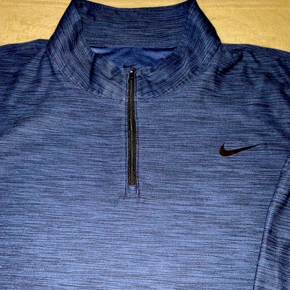 Nike dry fit long sleeve shirt in blue/black